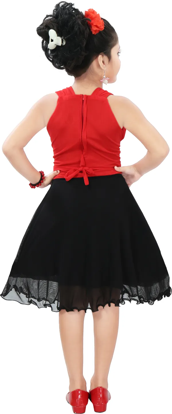 Red_Sleeveless_Girls_Midi/Knee_Length_Casual_Dress_(Red,_Sleeveless)