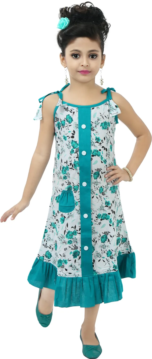 Multicolor_Sleeveless_Girls_Below_Knee_Casual_Dress_(Multicolor,_Sleeveless)