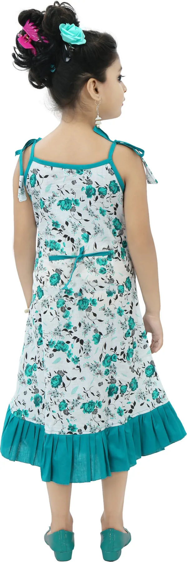 Multicolor_Sleeveless_Girls_Below_Knee_Casual_Dress_(Multicolor,_Sleeveless)