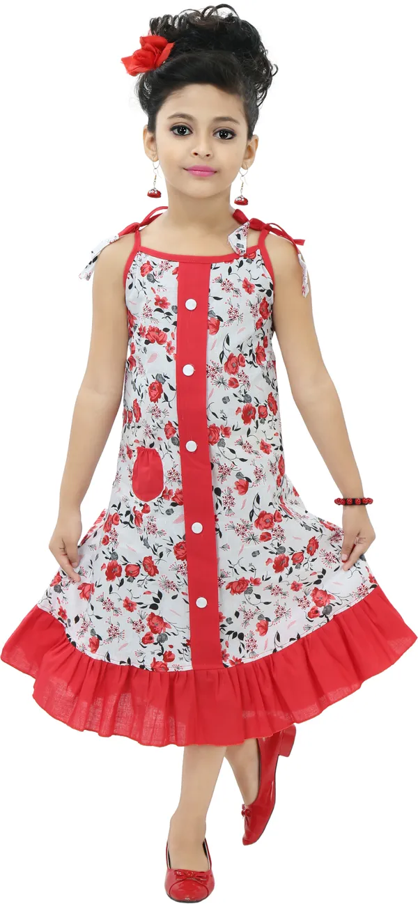 Multicolor_Sleeveless_Girls_Below_Knee_Casual_Dress_(Multicolor,_Sleeveless)