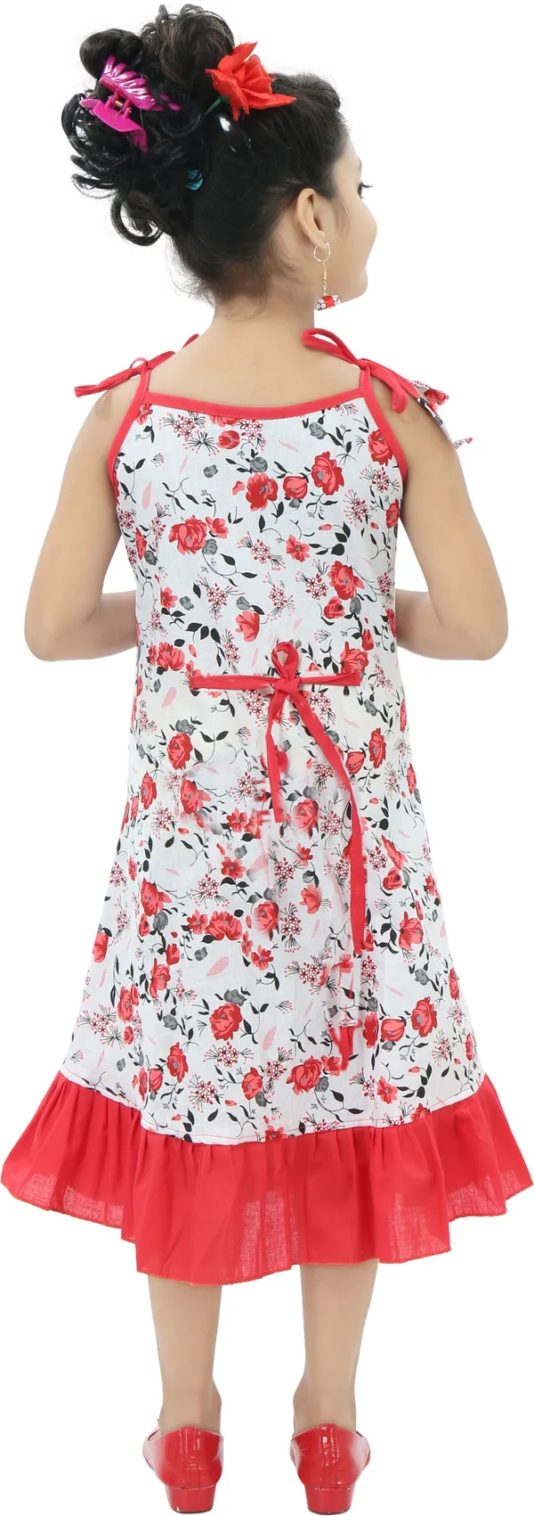 Multicolor_Sleeveless_Girls_Below_Knee_Casual_Dress_(Multicolor,_Sleeveless)