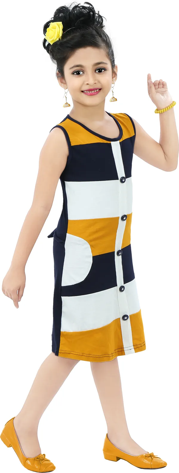 Multicolor_Sleeveless_Girls_Below_Knee_Casual_Dress_(Multicolor,_Sleeveless)