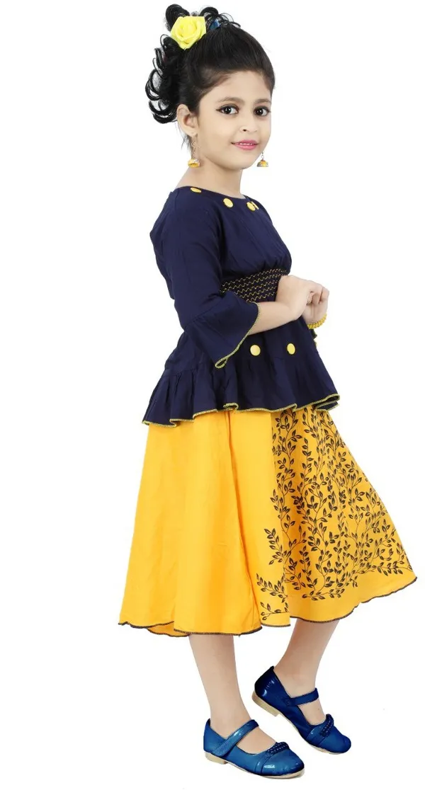 Yellow__Girls_Party_Wear_Festive_Skirt_Top_(Yellow)