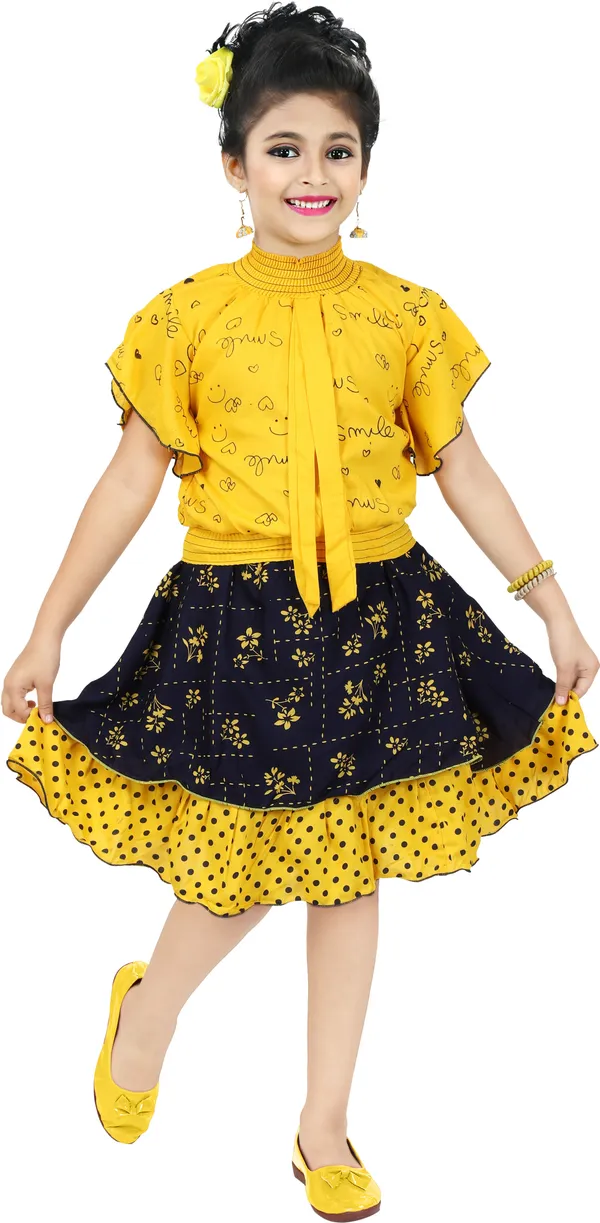 Yellow__Girls_Party_Wear_Festive_Top_Skirt_(Yellow)