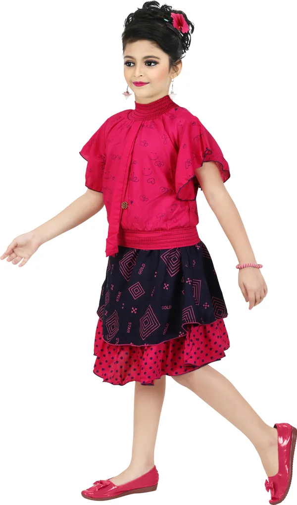 Pink__Girls_Party_Wear_Festive_Top_Skirt_(Pink)