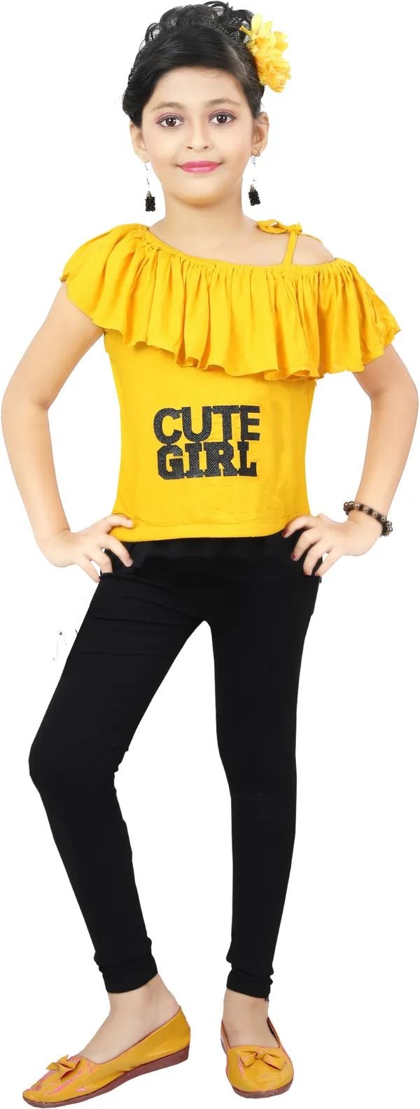 Yellow__Girls_Party_Wear_Festive_Top_Trouser_(Yellow)