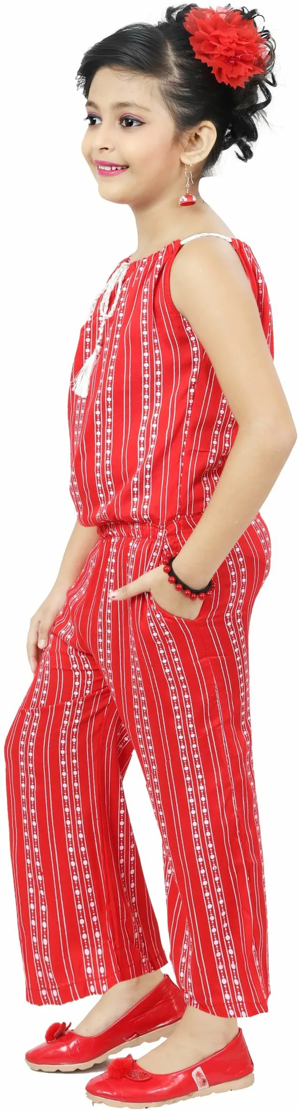 Red__Geometric_Print_Girls_Jumpsuit