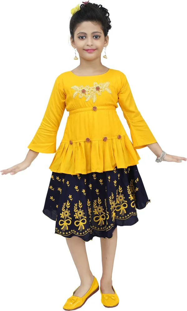 Yellow__Girls_Casual_Top_Skirt_(Yellow)