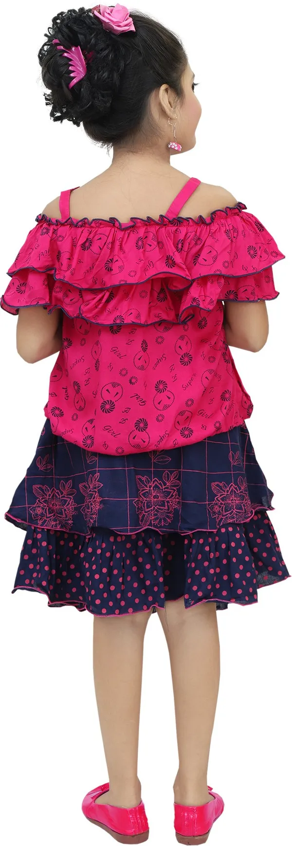 Pink__Girls_Party_Wear_Festive_Top_Skirt_(Pink)