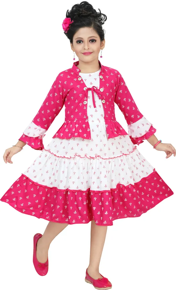 Pink__Girls_Party_Wear_Festive_Top_Skirt_(Pink)