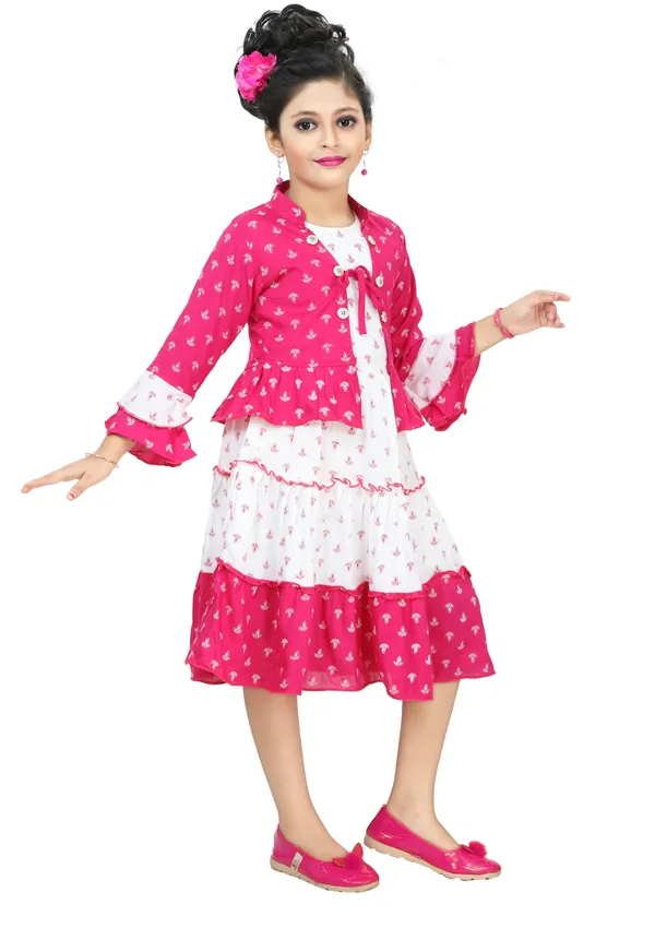 Pink__Girls_Party_Wear_Festive_Top_Skirt_(Pink)