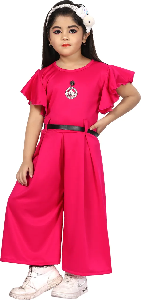 Pink__Solid_Girls_Jumpsuit