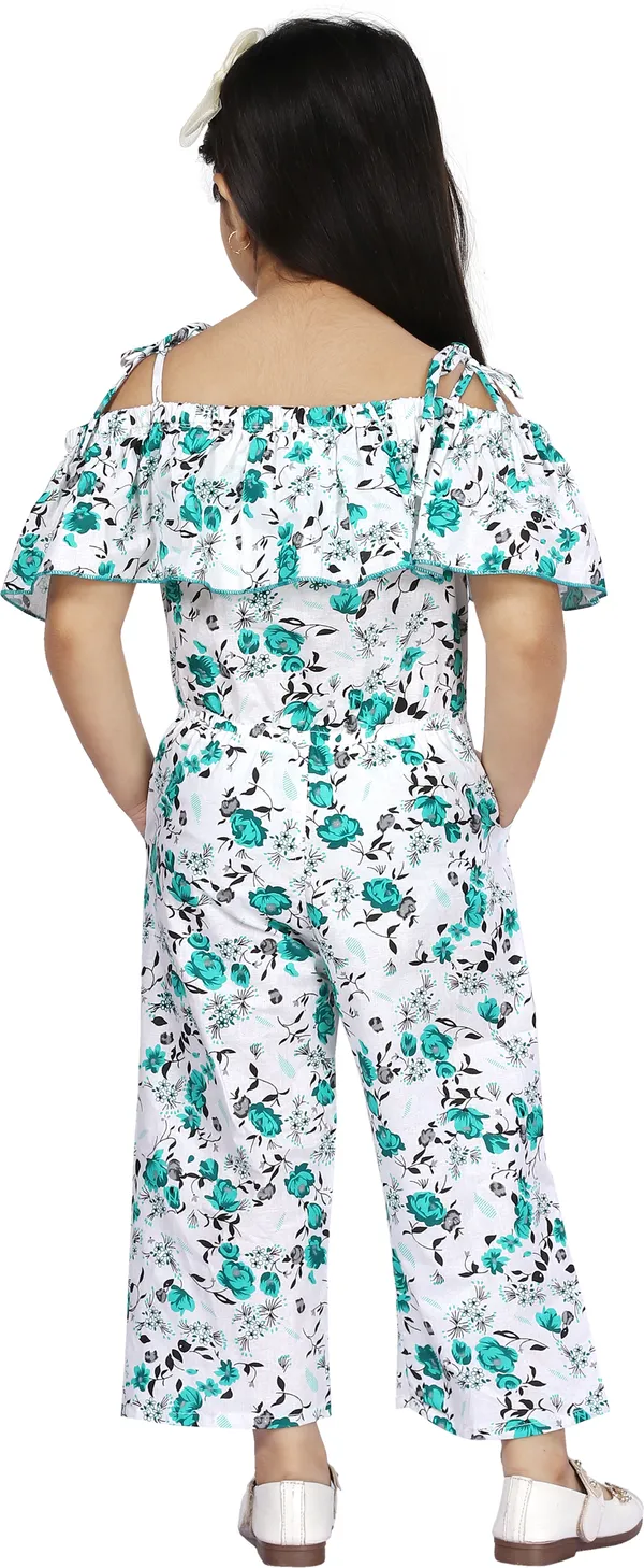 Green__Floral_Print_Girls_Jumpsuit