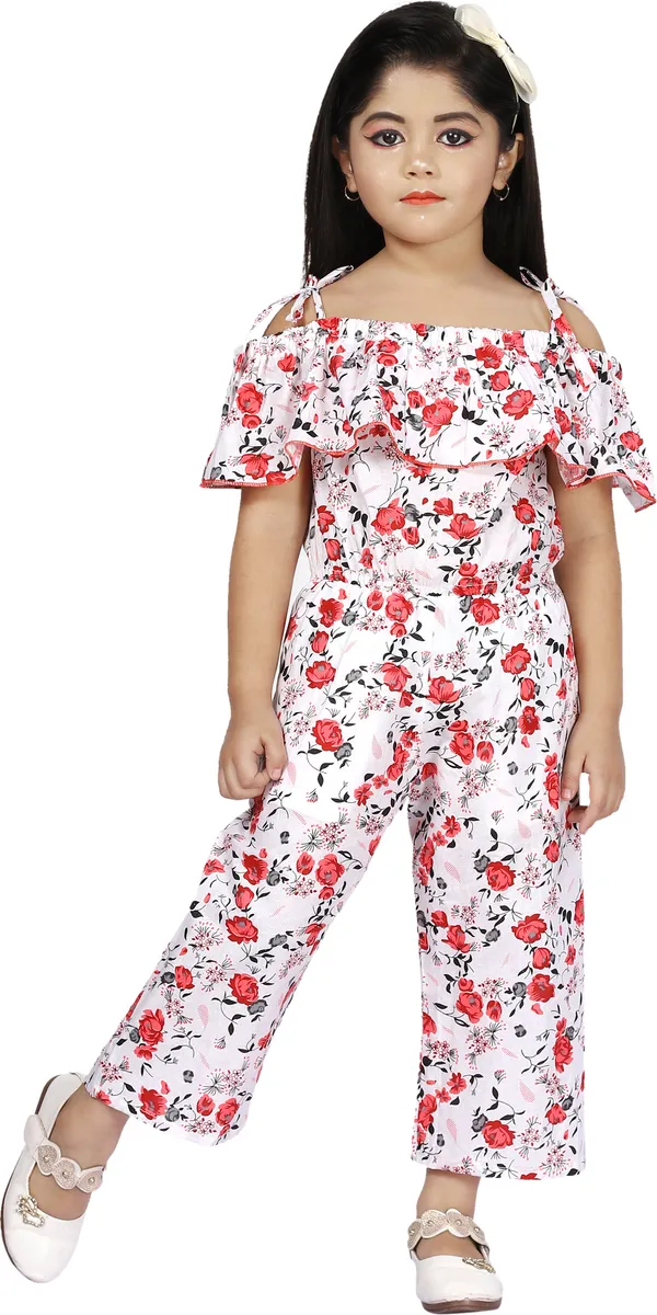 Red__Floral_Print_Girls_Jumpsuit
