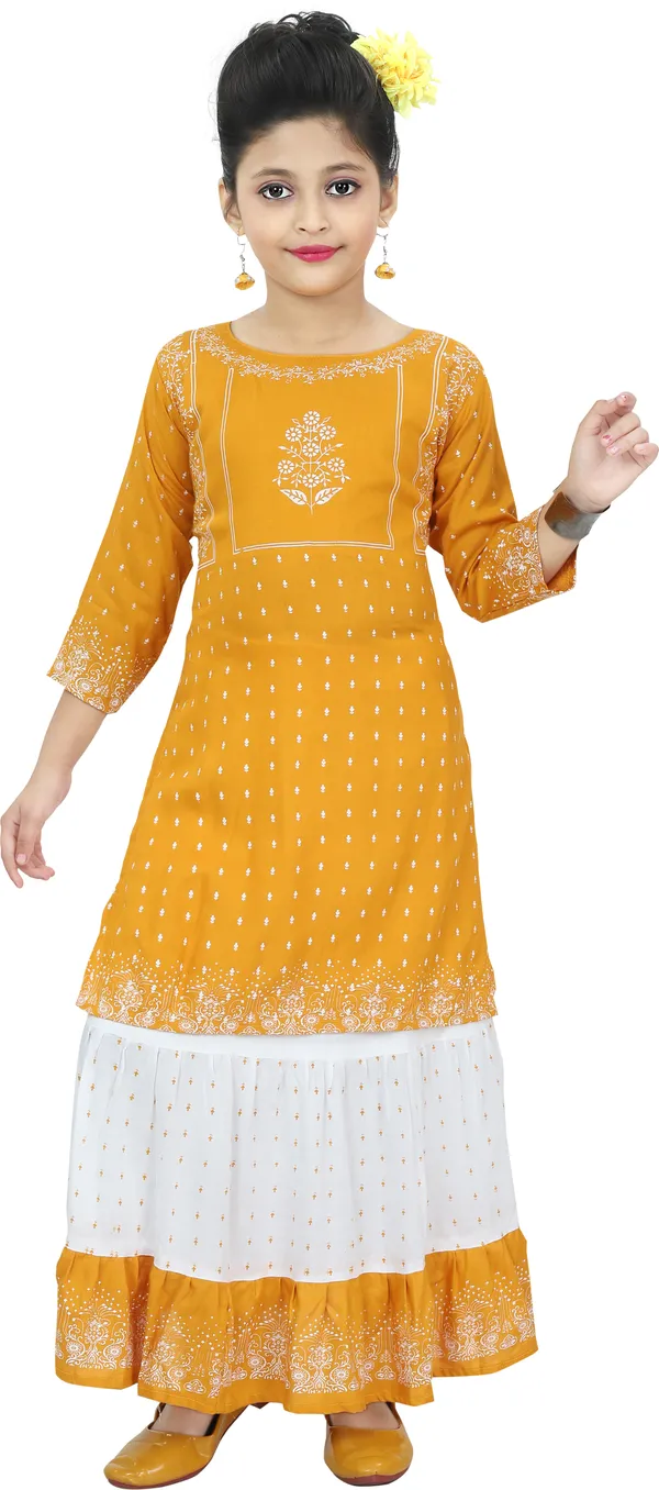 Yellow__Girls_Party_Wear_Festive_Top_Skirt_(Yellow)