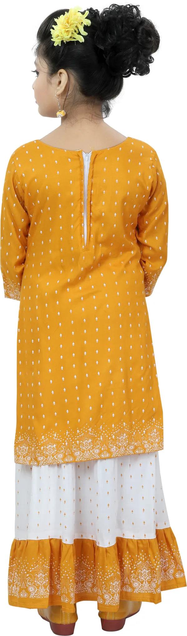 Yellow__Girls_Party_Wear_Festive_Top_Skirt_(Yellow)
