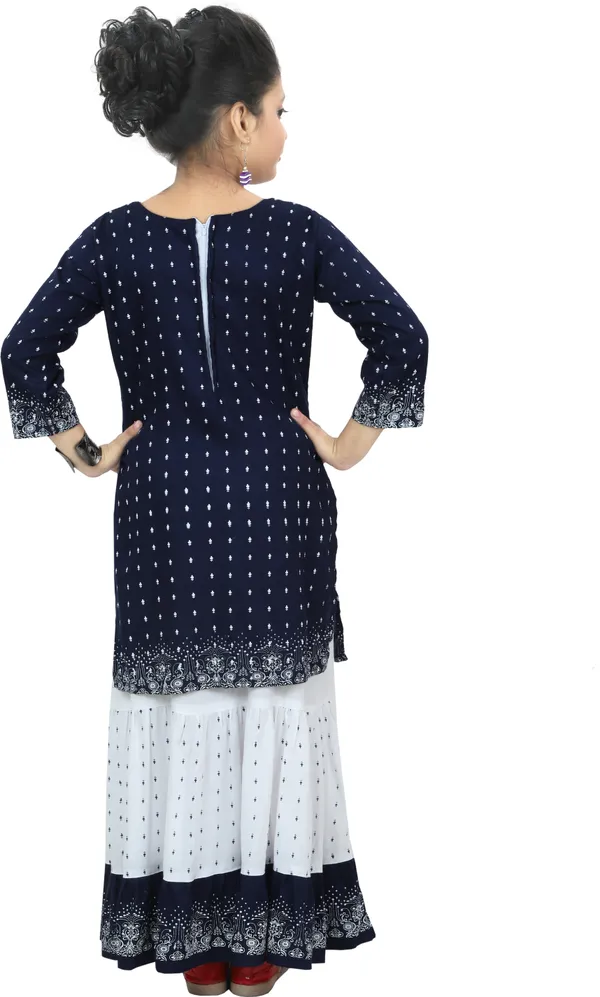 Blue__Girls_Party_Wear_Festive_Top_Skirt_(Blue)