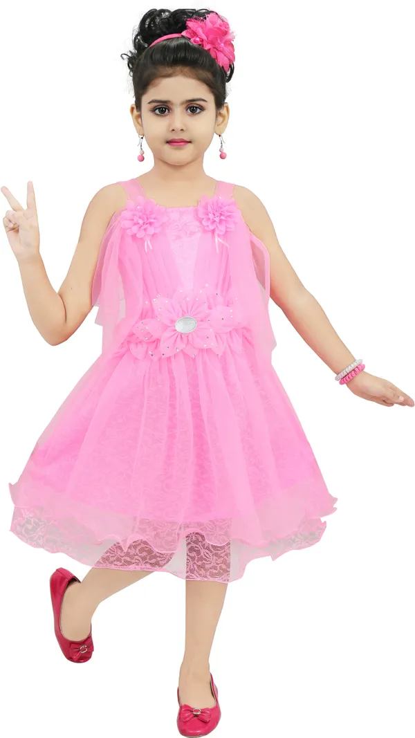 Pink_Sleeveless_Girls_Midi/Knee_Length_Casual_Dress_(Pink,_Sleeveless)