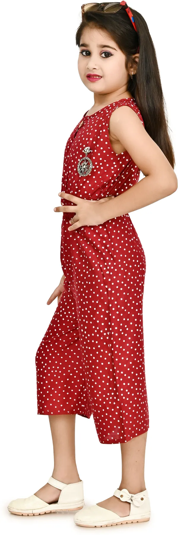 Maroon__Polka_Print_Girls_Jumpsuit