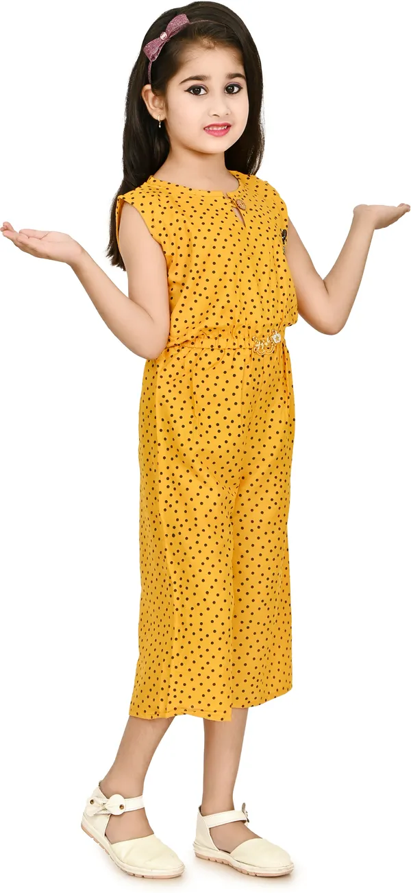 Yellow__Polka_Print_Girls_Jumpsuit