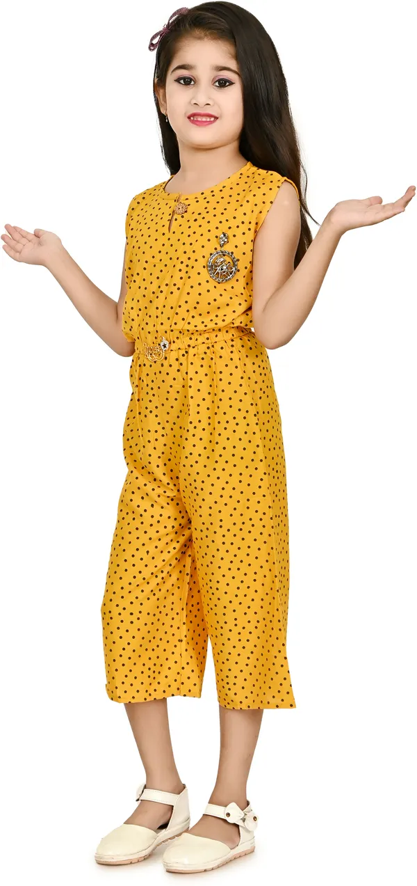 Yellow__Polka_Print_Girls_Jumpsuit