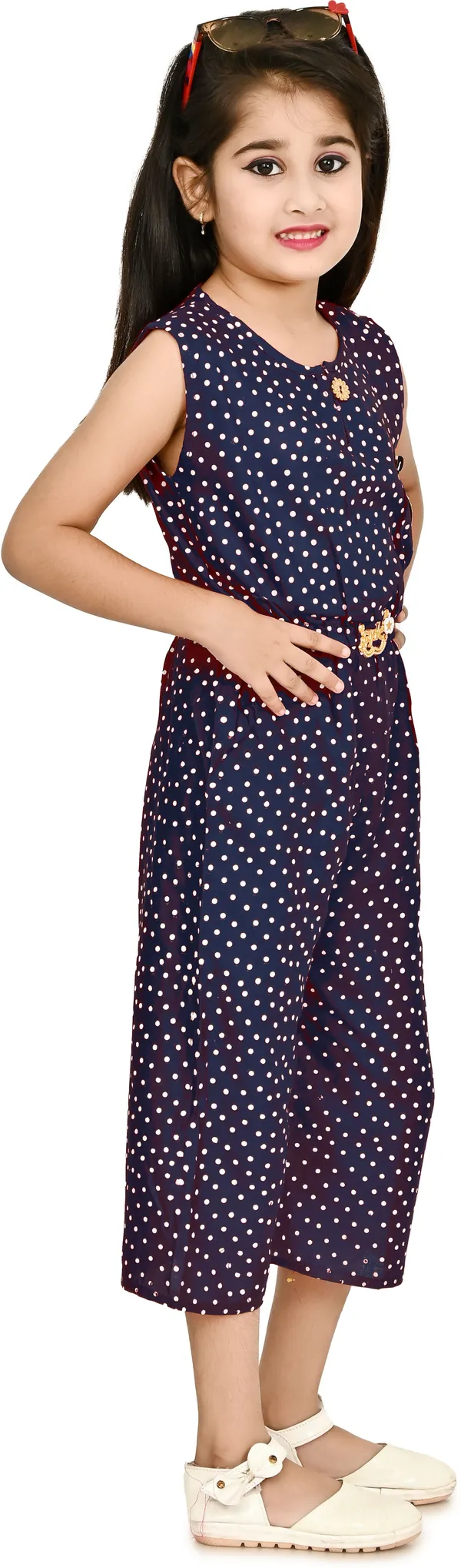 Dark_Blue__Polka_Print_Girls_Jumpsuit