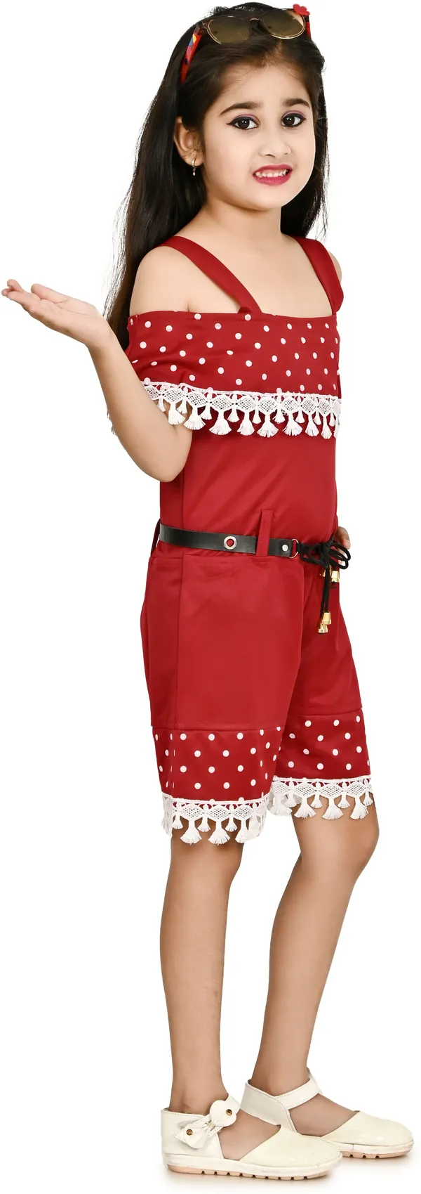 Maroon__Polka_Print_Girls_Jumpsuit