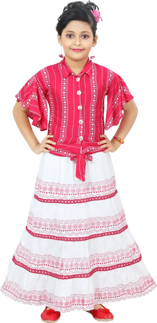 Pink__Girls_Party_Wear_Festive_Top_Skirt_(Pink)