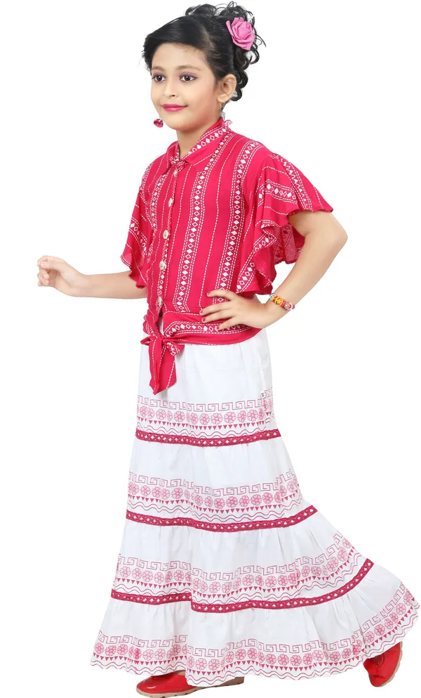 Pink__Girls_Party_Wear_Festive_Top_Skirt_(Pink)
