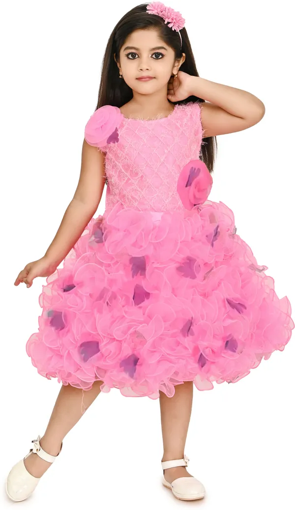 Pink_Sleeveless_Girls_Midi/Knee_Length_Party_Dress_(Pink,_Sleeveless)