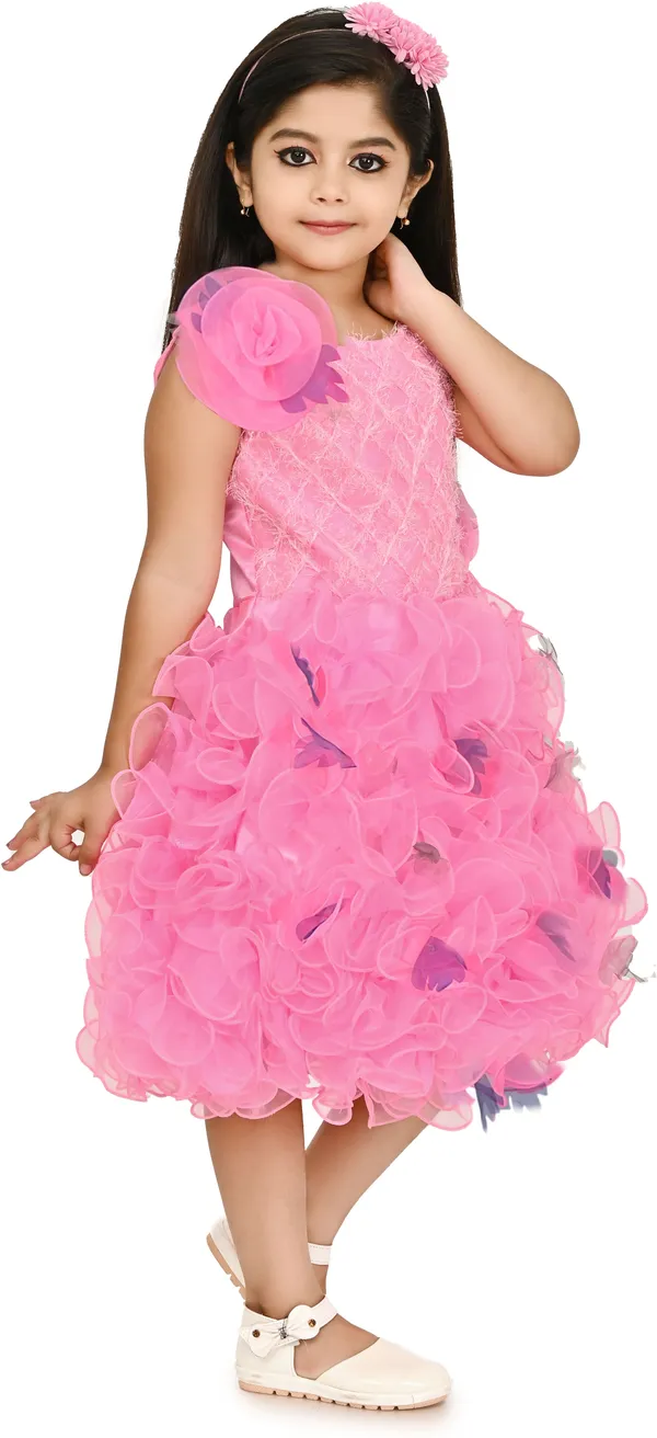 Pink_Sleeveless_Girls_Midi/Knee_Length_Party_Dress_(Pink,_Sleeveless)