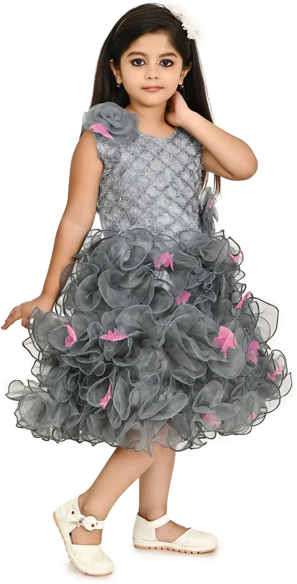 Grey_Sleeveless_Girls_Midi/Knee_Length_Party_Dress_(Grey,_Sleeveless)