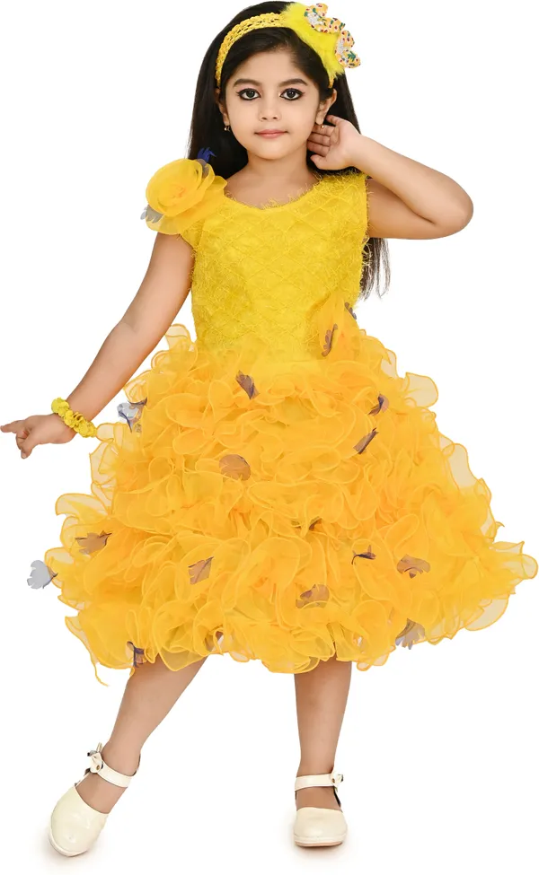 Yellow_Sleeveless_Girls_Midi/Knee_Length_Party_Dress_(Yellow,_Sleeveless)