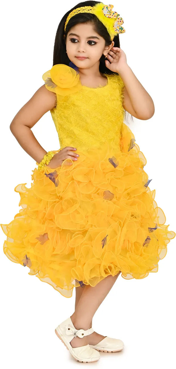 Yellow_Sleeveless_Girls_Midi/Knee_Length_Party_Dress_(Yellow,_Sleeveless)