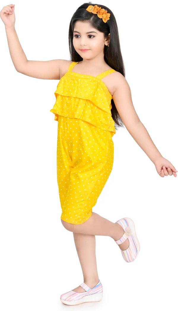 Yellow__Polka_Print_Girls_Jumpsuit
