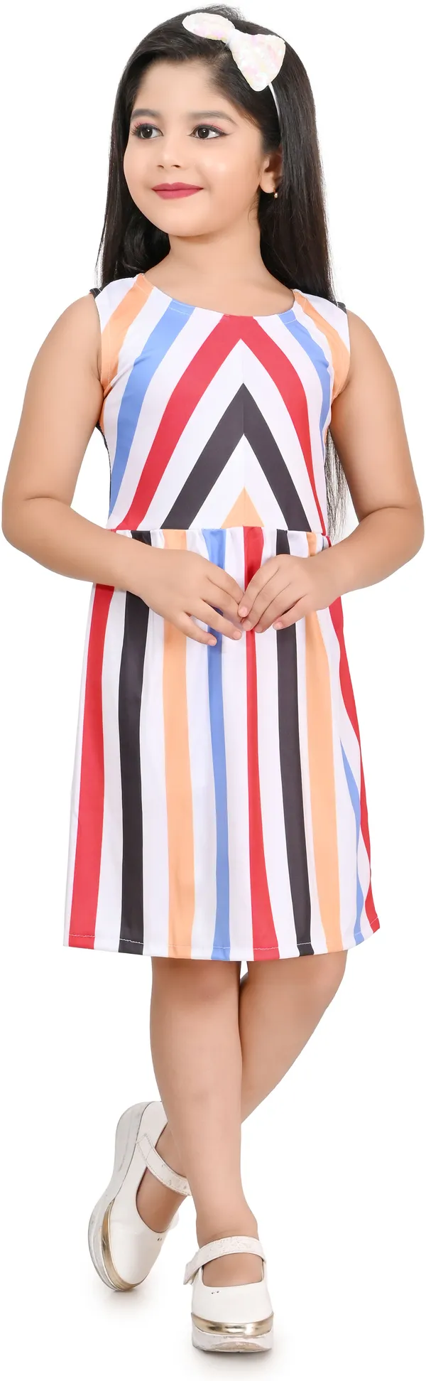 Multicolor_Sleeveless_Girls_Midi/Knee_Length_Casual_Dress_(Multicolor,_Sleeveless)