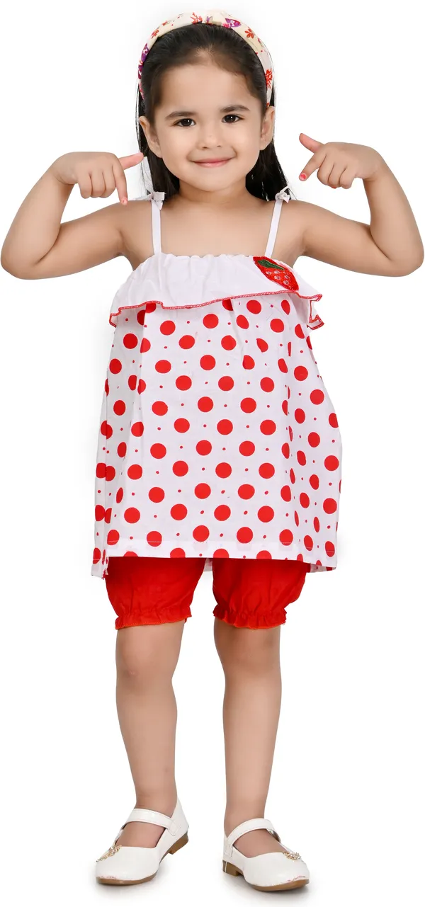 Red__Girls_Party_Wear_Festive_Top_Shorts_(Red)