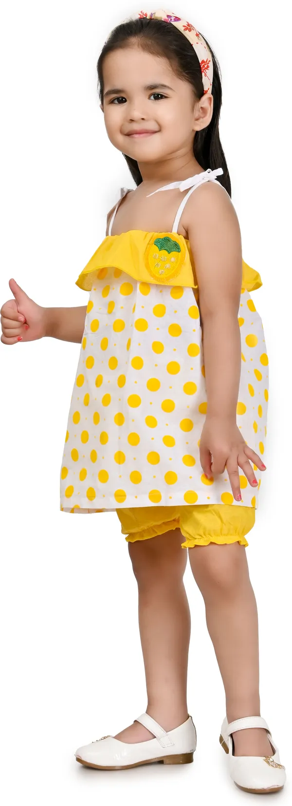 Yellow__Girls_Party_Wear_Festive_Top_Shorts_(Yellow)