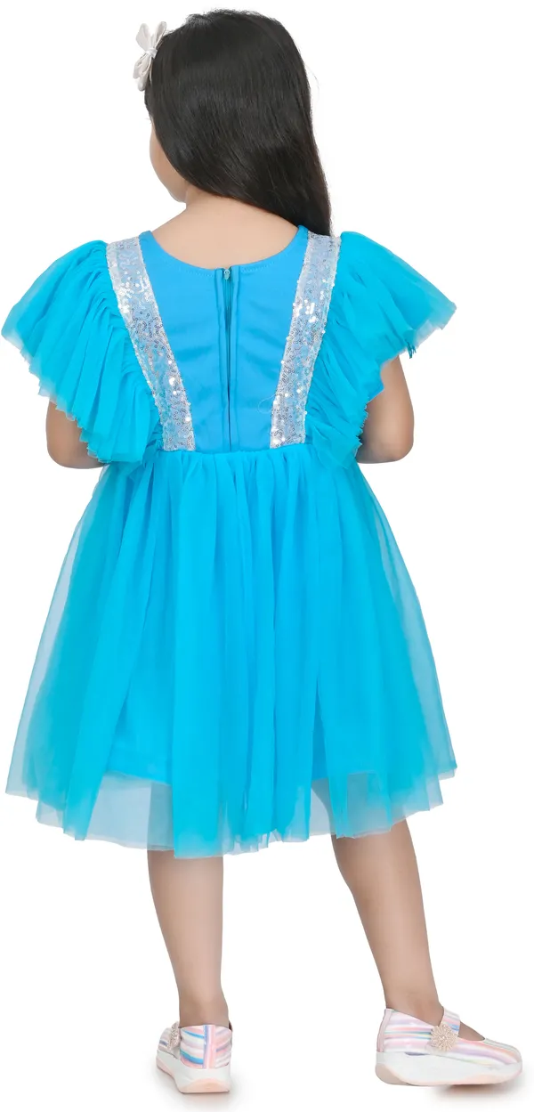 Blue_Cap_Sleeve_Girls_Midi/Knee_Length_Party_Dress_(Blue,_Cap_Sleeve)