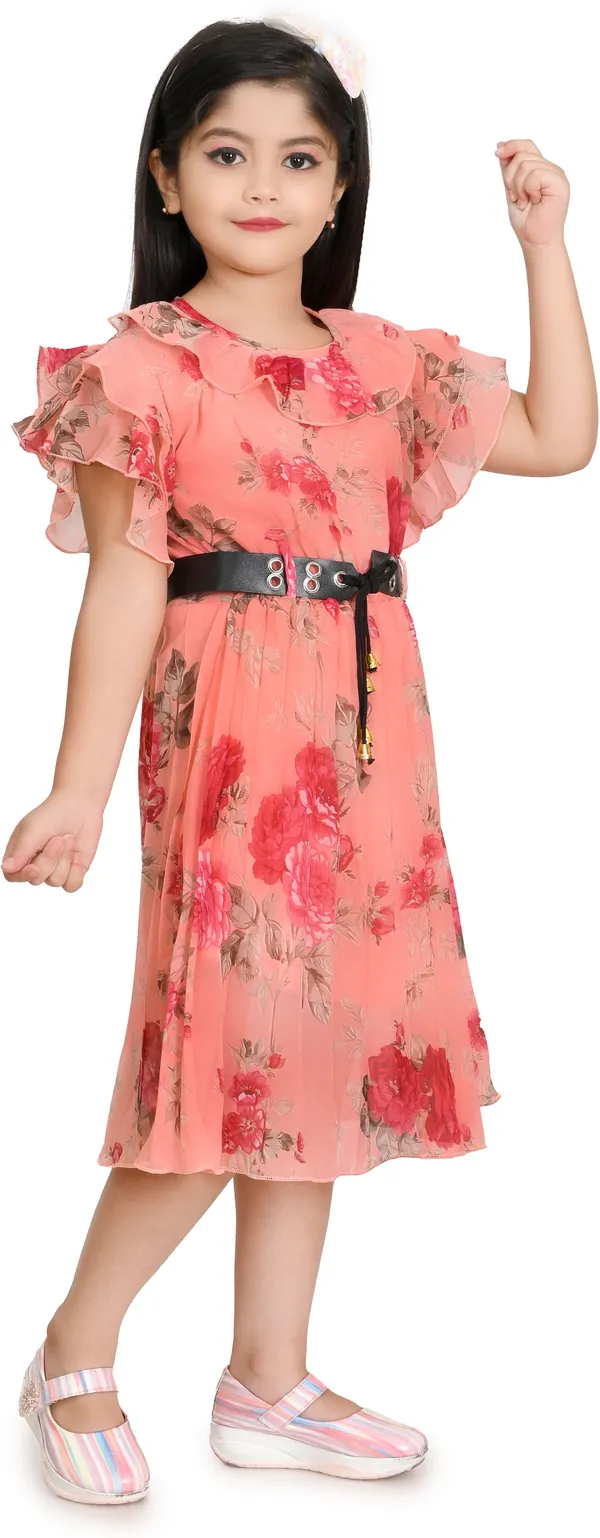Multicolor_Fashion_Sleeve_Girls_Below_Knee_Casual_Dress_(Multicolor,_Fashion_Sleeve)