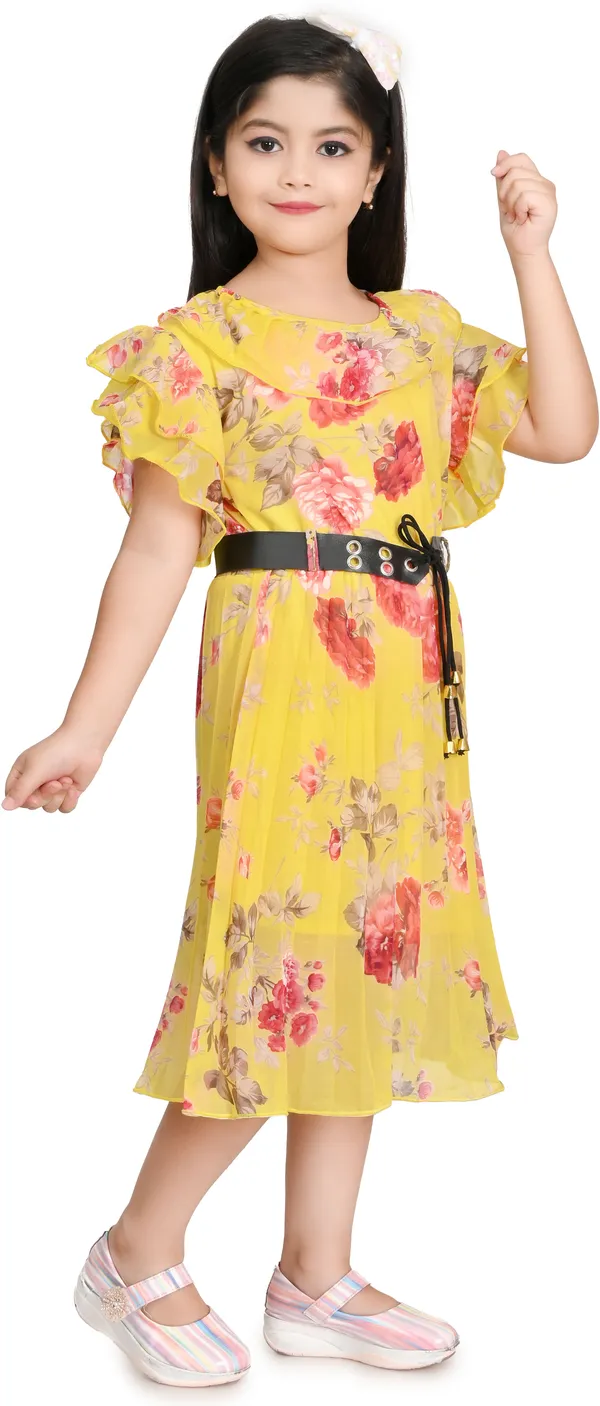 Yellow_Fashion_Sleeve_Girls_Below_Knee_Casual_Dress_(Yellow,_Fashion_Sleeve)