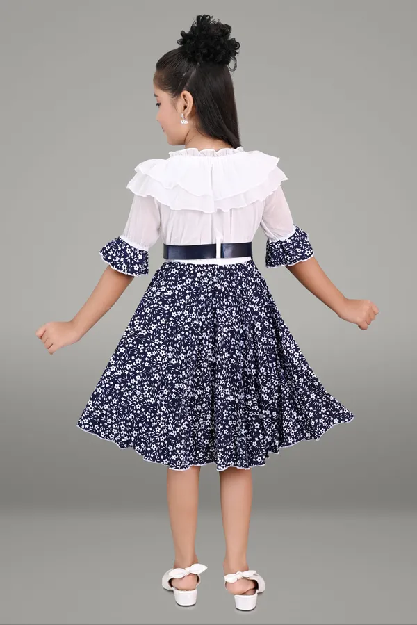 Blue_Half_Sleeve_Girls_Midi/Knee_Length_Party_Dress_(Blue,_Half_Sleeve)