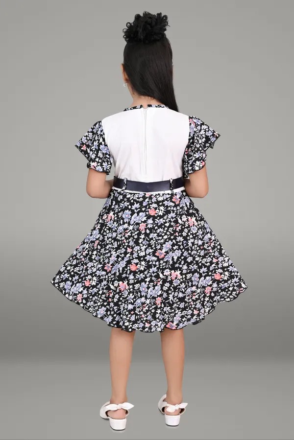 Black_Half_Sleeve_Girls_Midi/Knee_Length_Party_Dress_(Black,_Half_Sleeve)