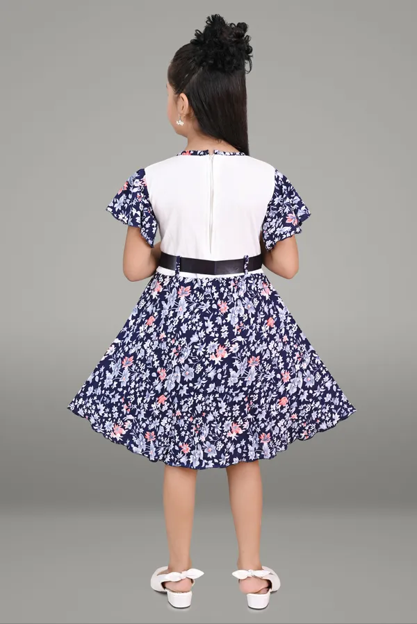 Blue_Half_Sleeve_Girls_Midi/Knee_Length_Party_Dress_(Blue,_Half_Sleeve)