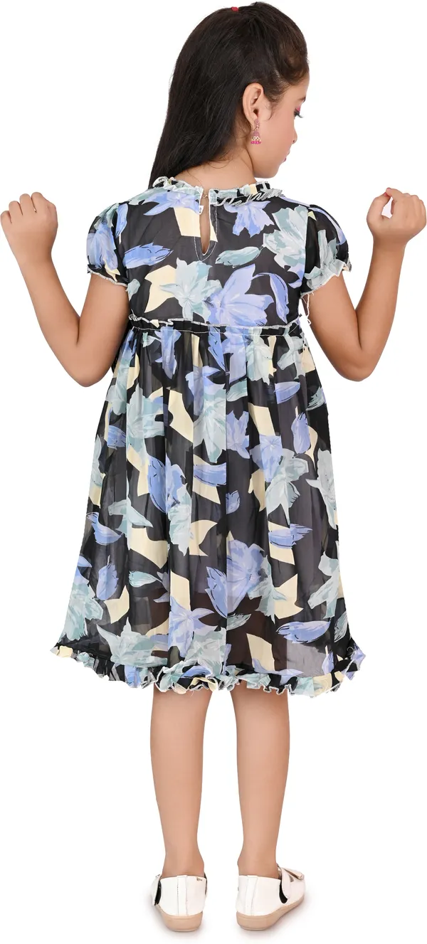 Black_Half_Sleeve_Girls_Midi/Knee_Length_Party_Dress_(Black,_Half_Sleeve)
