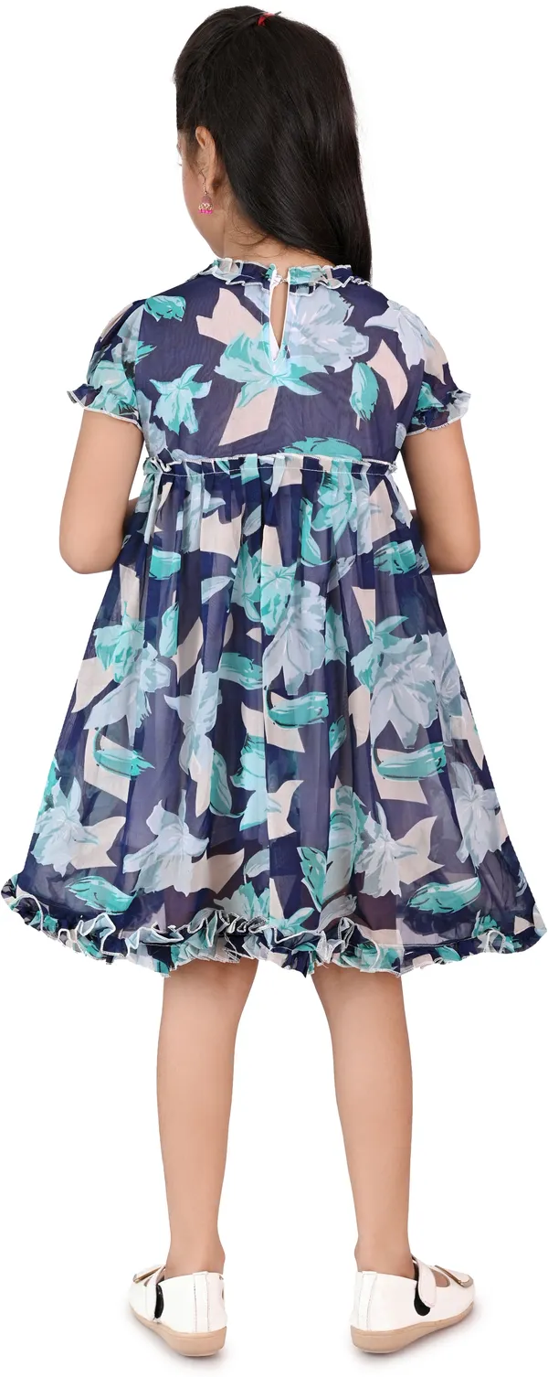 Blue_Half_Sleeve_Girls_Midi/Knee_Length_Party_Dress_(Blue,_Half_Sleeve)