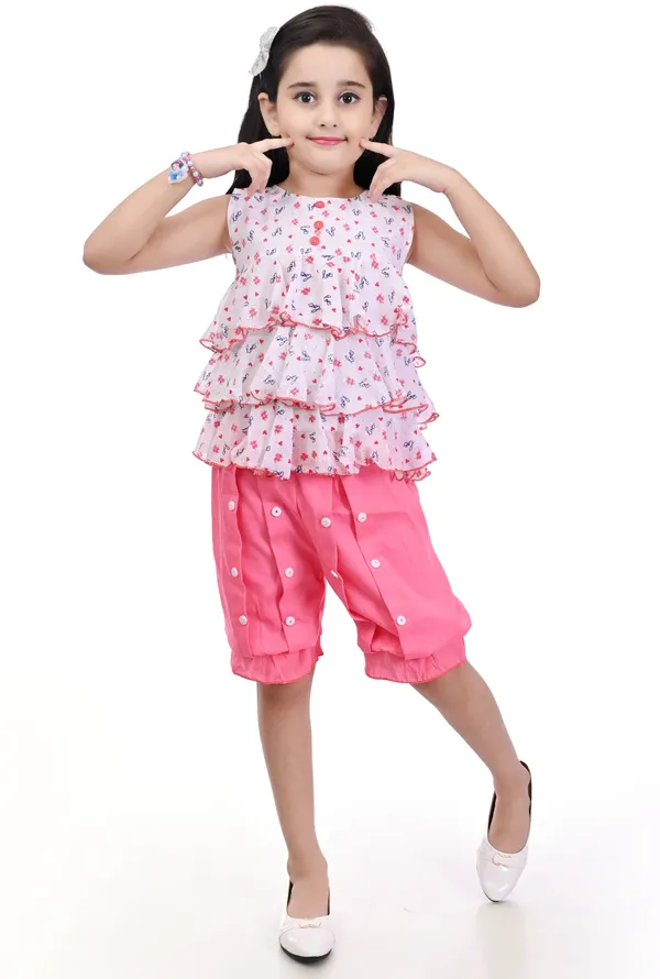 Pink__Girls_Party_Wear_Festive_Top_Shorts_(Pink)