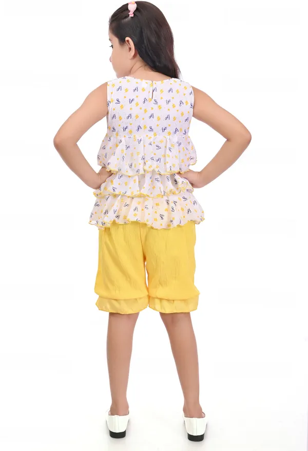 Yellow__Girls_Party_Wear_Festive_Top_Shorts_(Yellow)