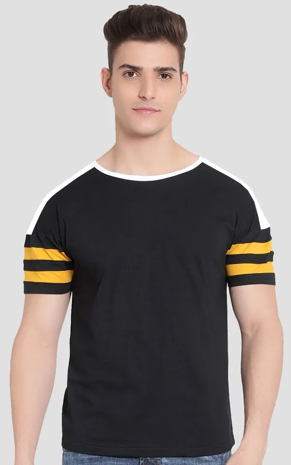 Black__Striped_Men_Round_Neck_Black_T-Shirt