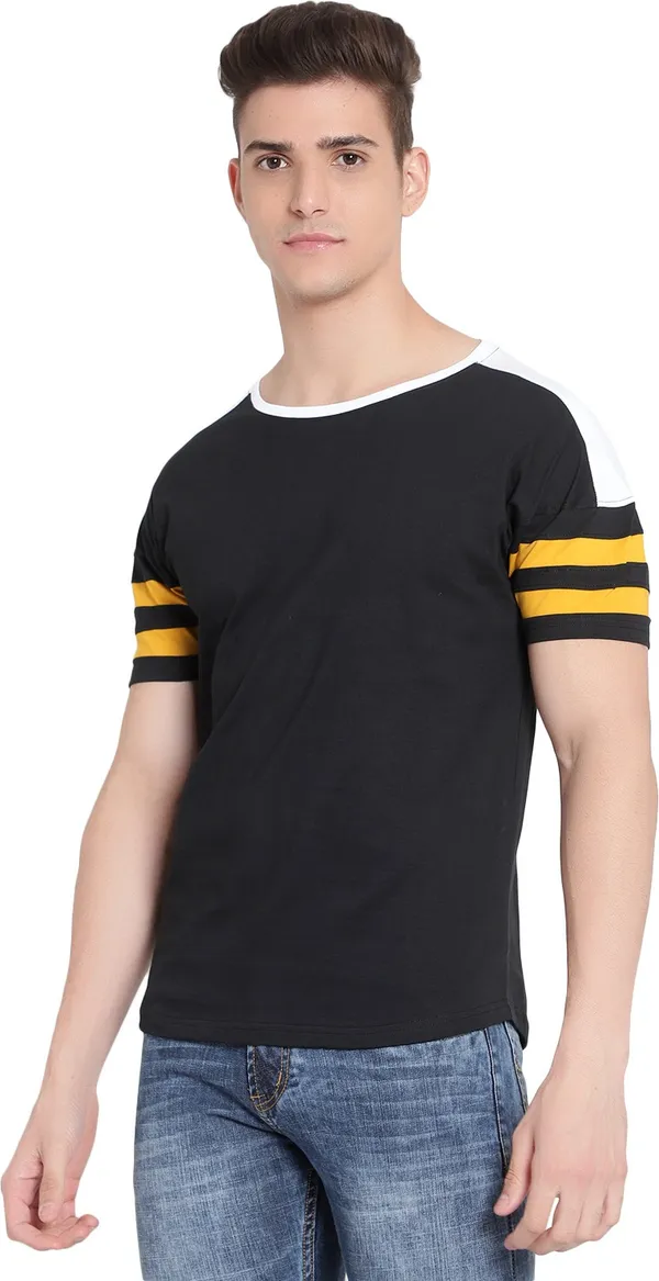 Black__Striped_Men_Round_Neck_Black_T-Shirt